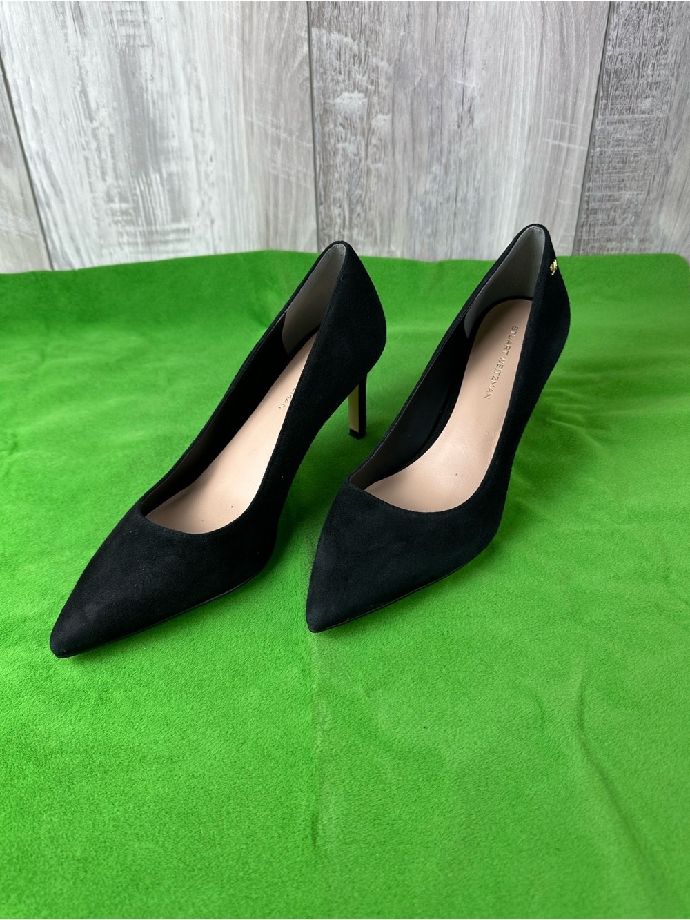 Stuart Weitzman Classic Black Pointed Suede Pumps -8